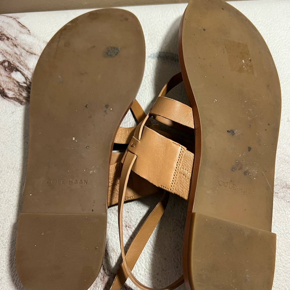 Cole Haan Finley Grand Brown Leather Sandal Size 8 Strappy - Picture 8 of 8